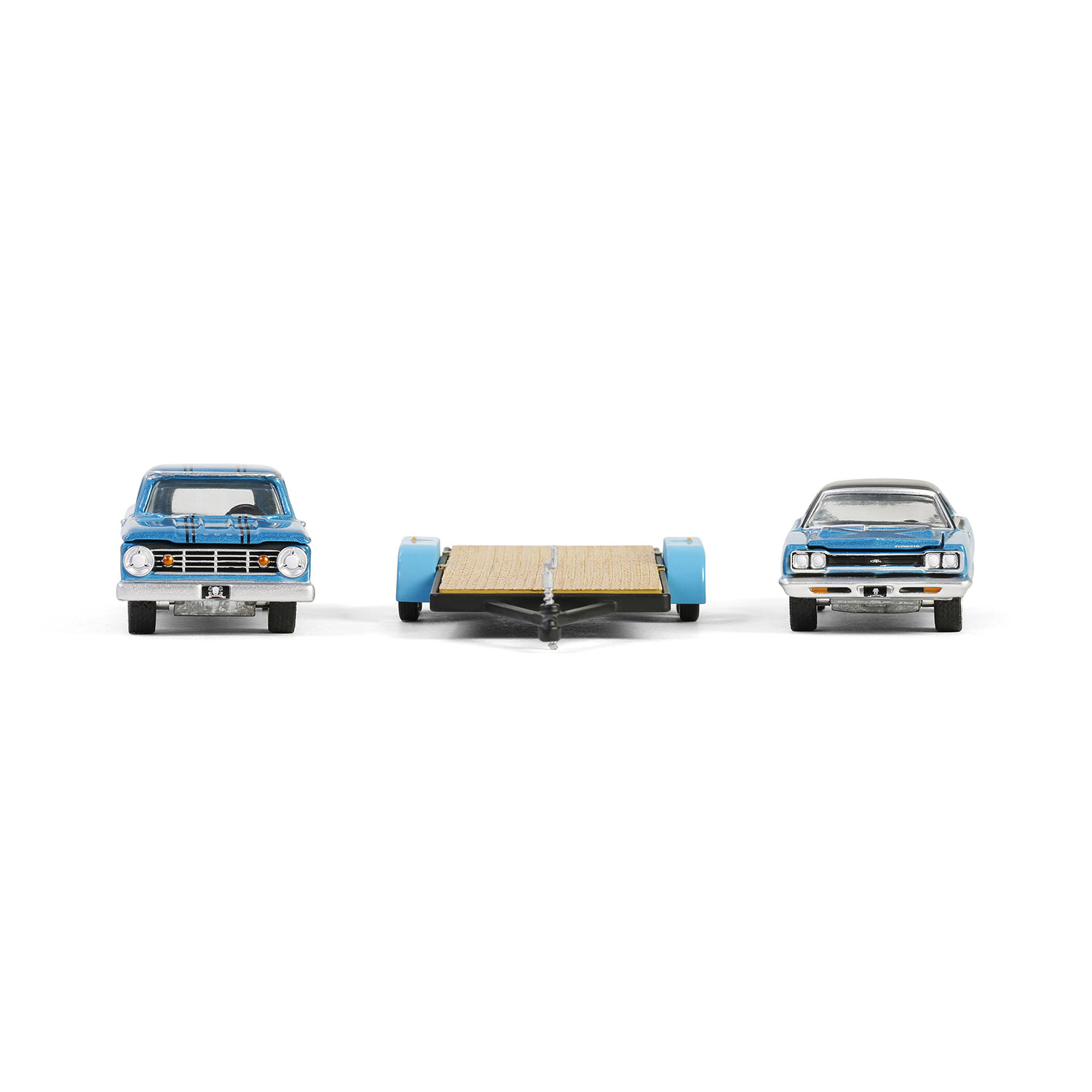 Plymouth GTX with Dodge D-200 & Flatbed Trailer