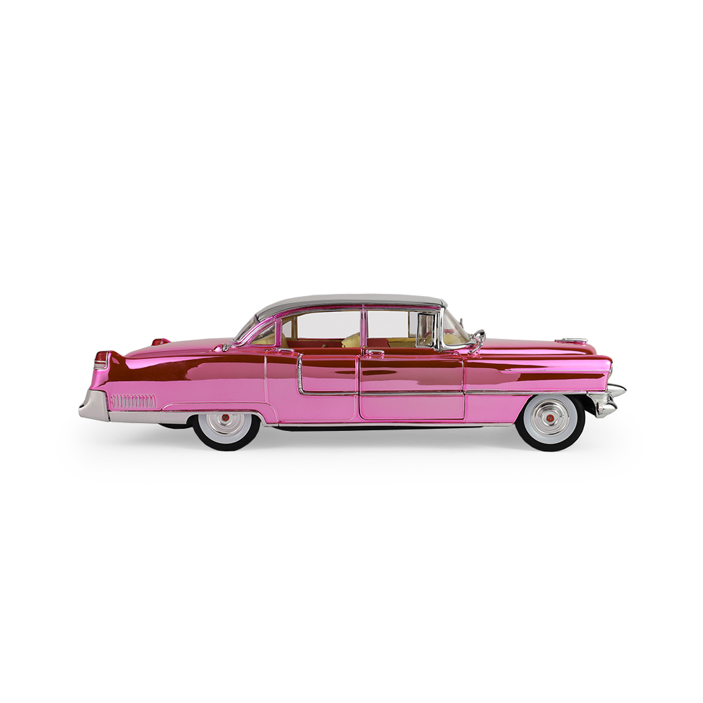 Fleetwood Series 60 "Pink Cadillac" Chrome Edition with Elvis Gold Suit Figure 