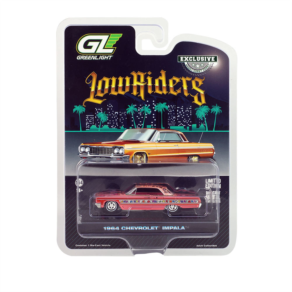 California Lowriders Series 1 - 1964 Chevrolet Impala Lowrider - Pink with Roses