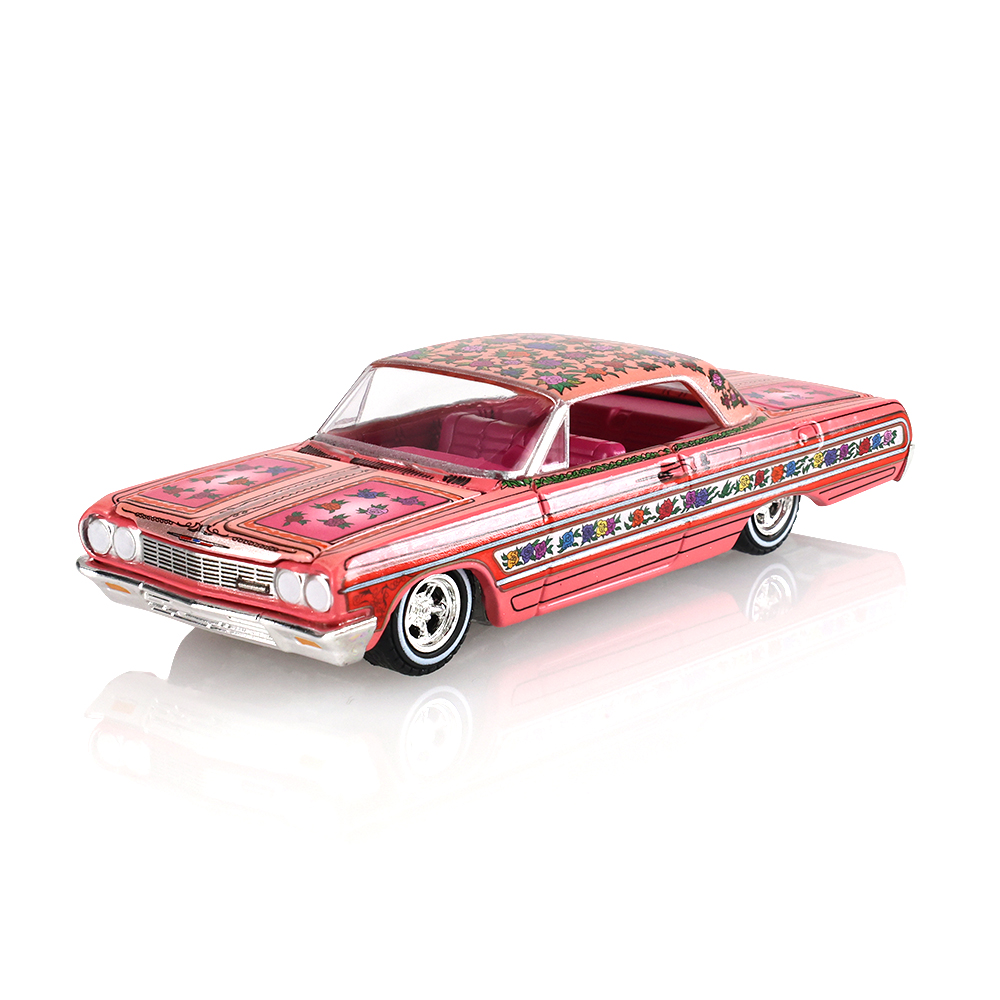 California Lowriders Series 1 - 1964 Chevrolet Impala Lowrider - Pink with Roses