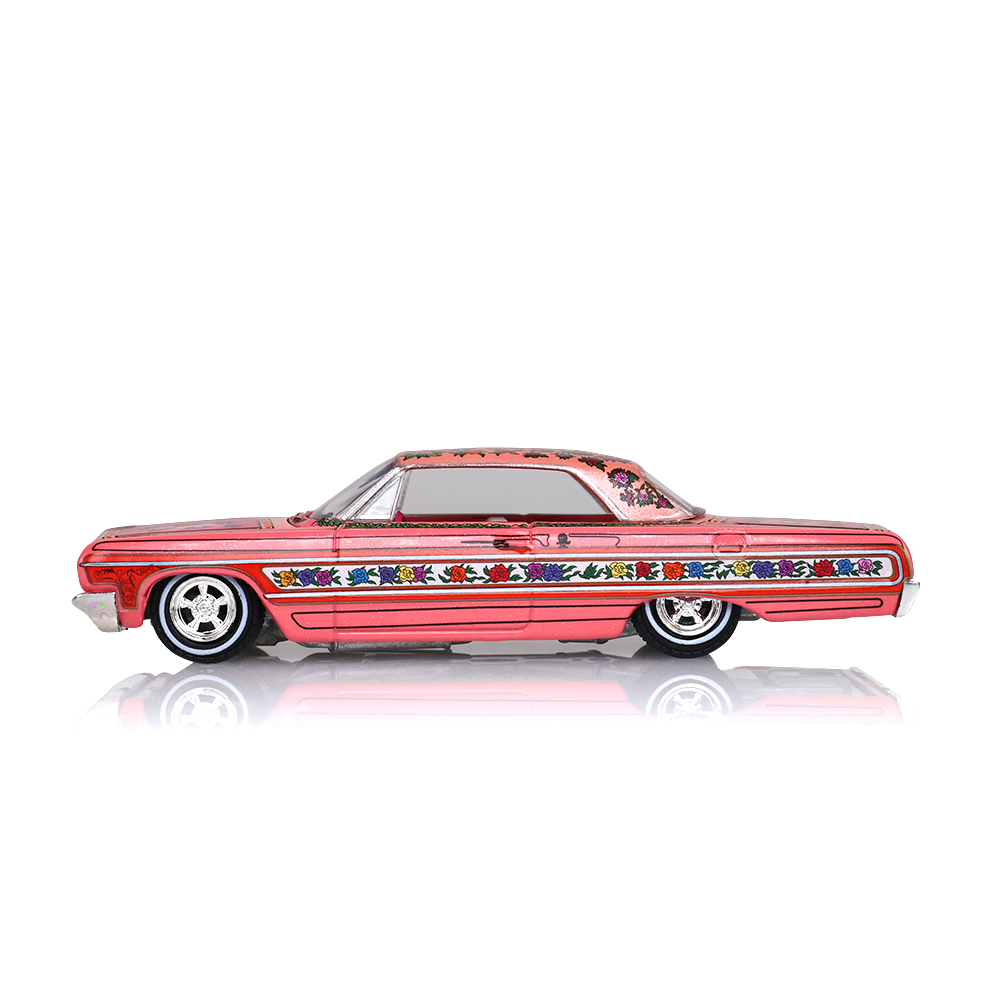 California Lowriders Series 1 - 1964 Chevrolet Impala Lowrider - Pink with Roses