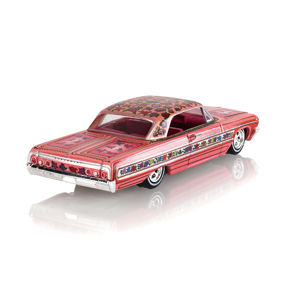 California Lowriders Series 1 - 1964 Chevrolet Impala Lowrider - Pink with Roses