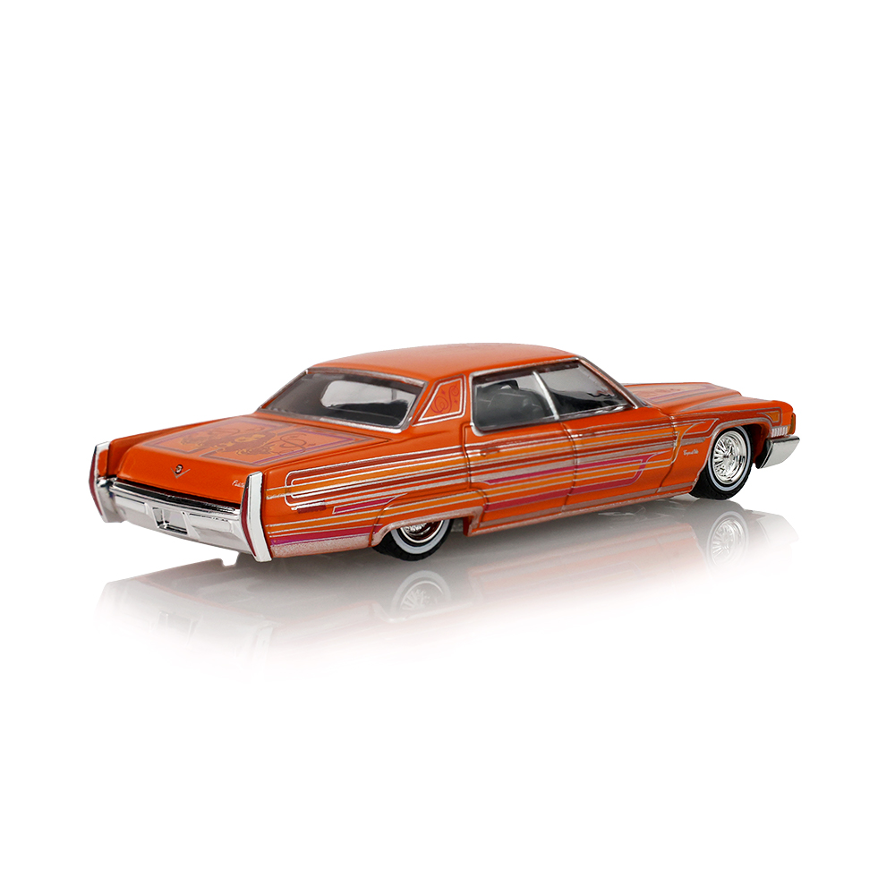 1972 Cadillac Coupe deVille - Lowriders - Mandarin Orange – Sergio Rocha Collaboration (Hobby Exclusive)