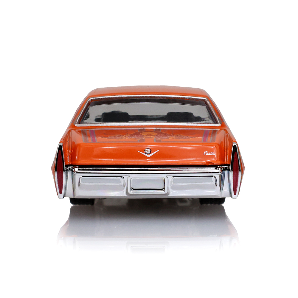 1972 Cadillac Coupe deVille - Lowriders - Mandarin Orange – Sergio Rocha Collaboration (Hobby Exclusive)
