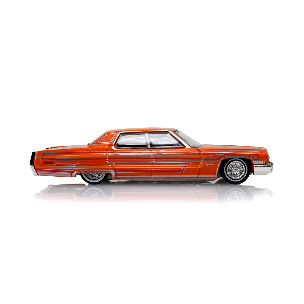 1972 Cadillac Coupe deVille - Lowriders - Mandarin Orange – Sergio Rocha Collaboration (Hobby Exclusive)