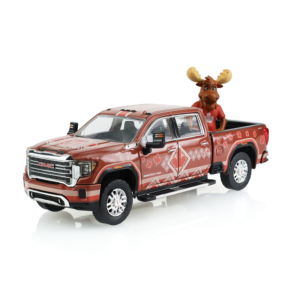 2022 GMC Sierra 3500 HD - International Soccer Celebration '26 - Canada Tribute with Moose Figurine (Hobby Exclusive)