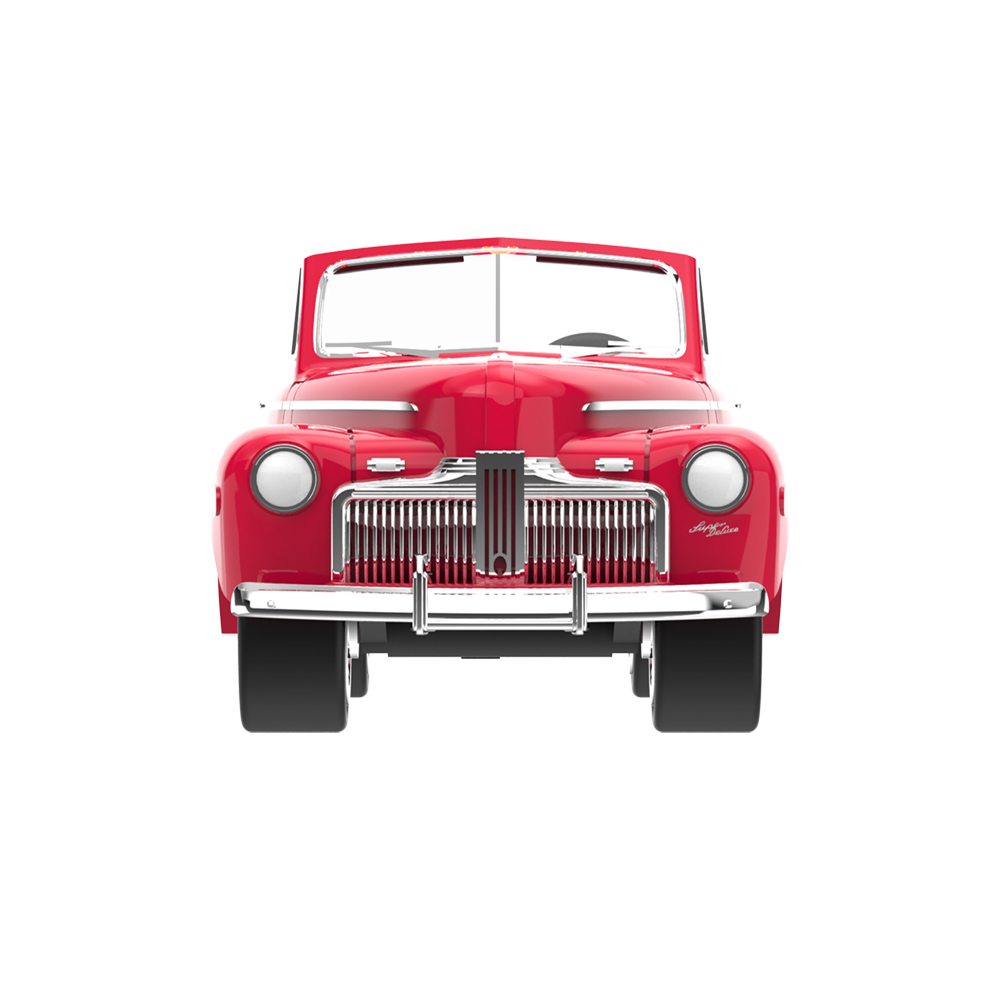 1942 Ford Deluxe Convertible Top Down - California Lowriders - Candy Apple Red