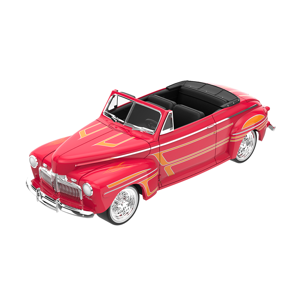 1942 Ford Deluxe Convertible Top Down - California Lowriders - Candy Apple Red