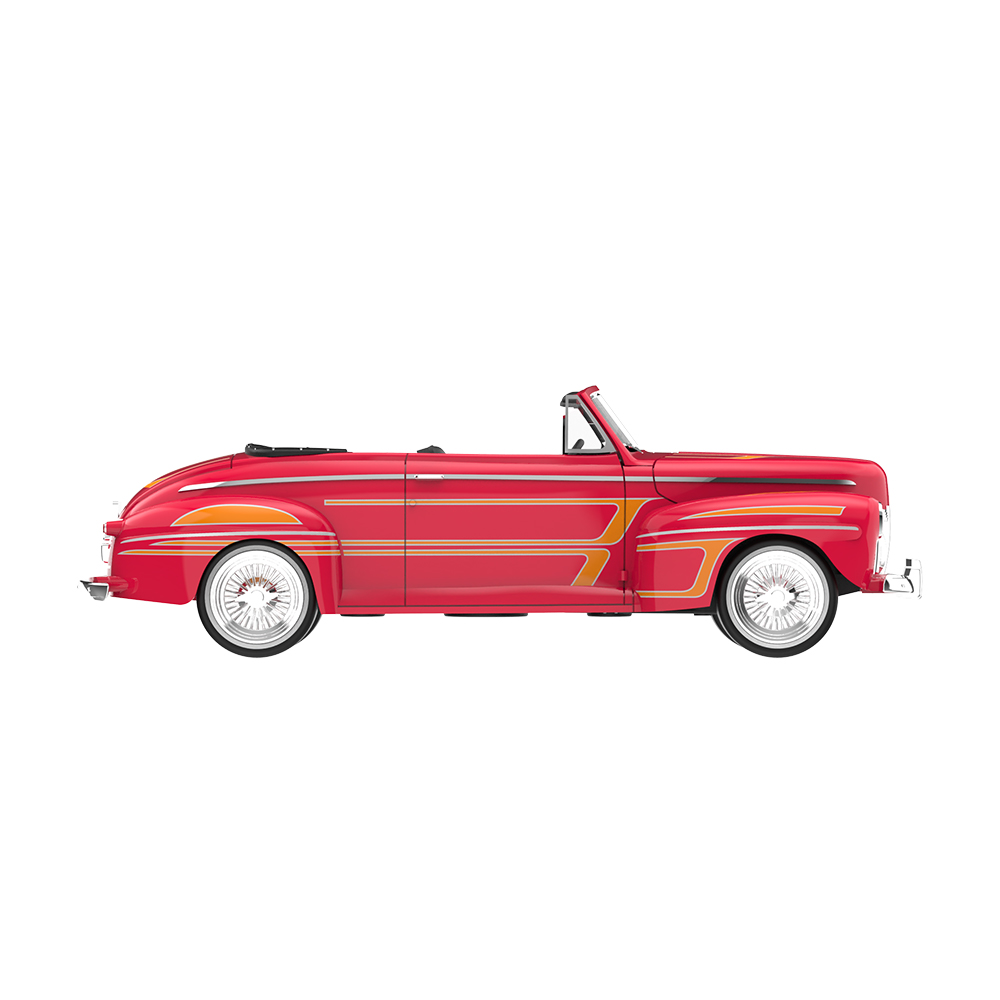 1942 Ford Deluxe Convertible Top Down - California Lowriders - Candy Apple Red