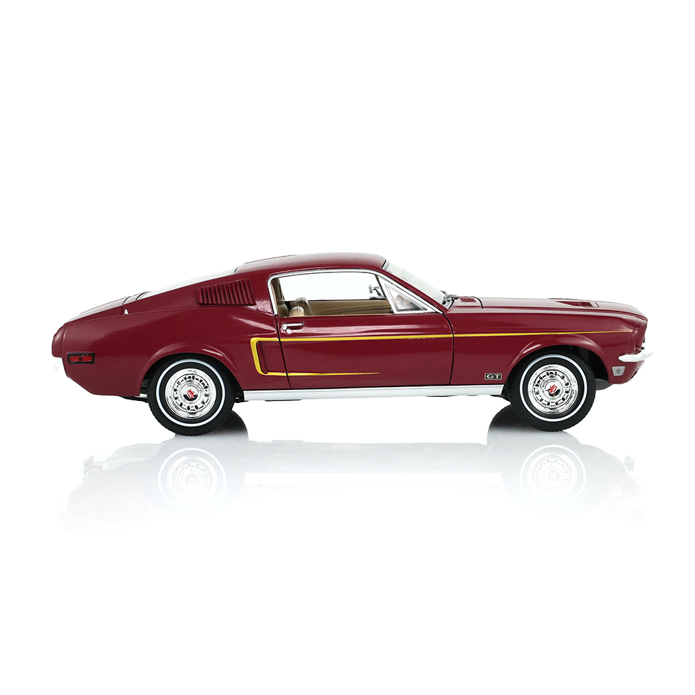 1968 Ford Mustang GT Fastback – Royal Maroon with Gold GT Stripe