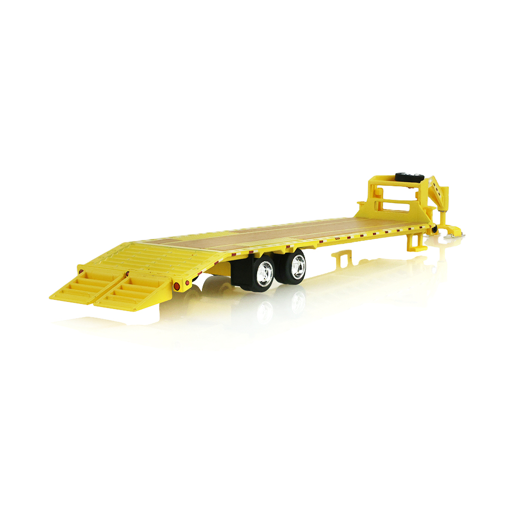 Gooseneck Trailer - Yellow with Red and White Conspicuity Stripes