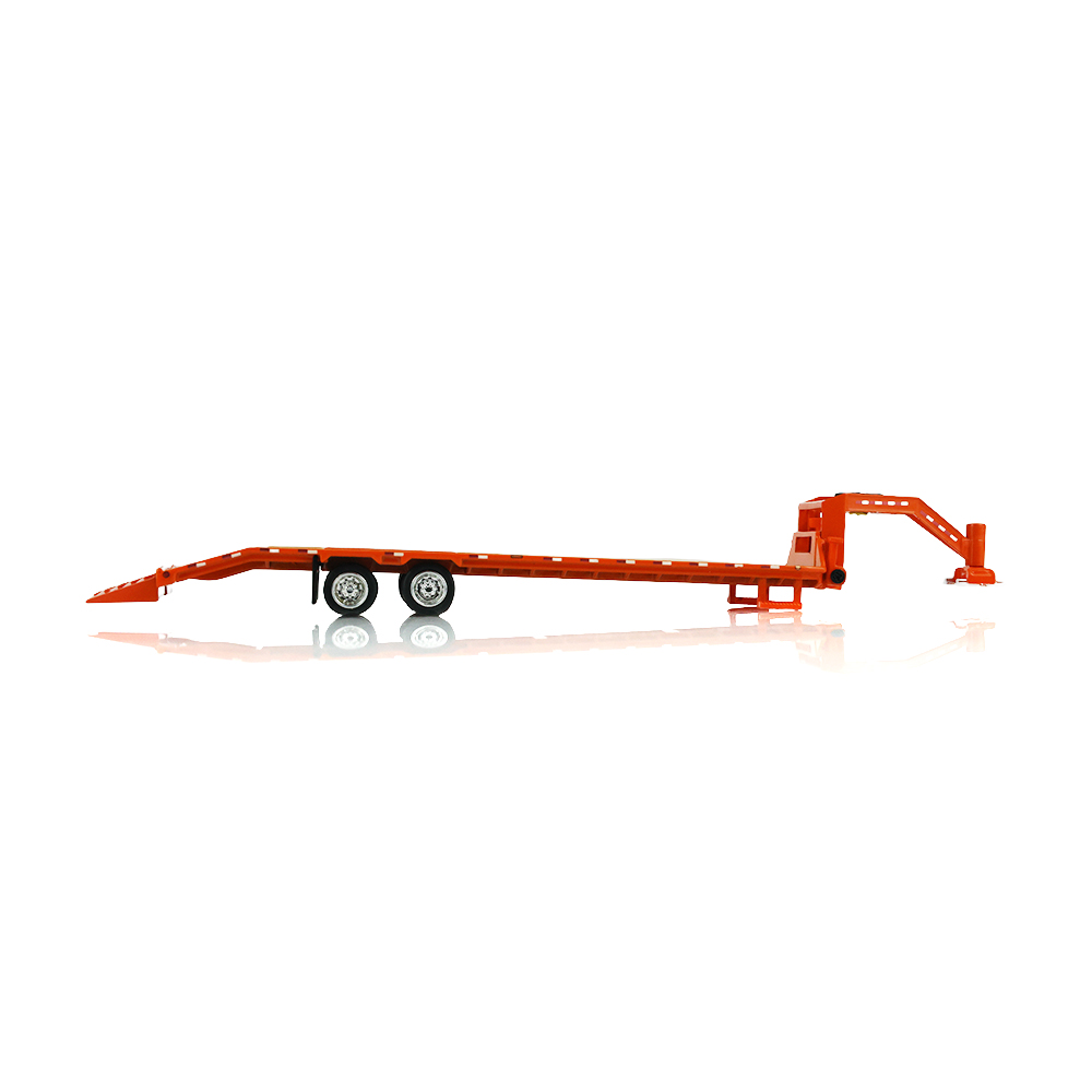 Gooseneck Trailer - Orange with Red and White Conspicuity Stripes