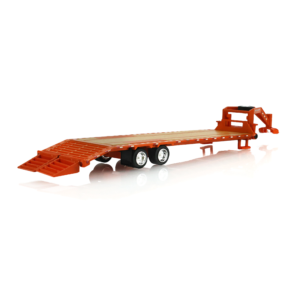 Gooseneck Trailer - Orange with Red and White Conspicuity Stripes
