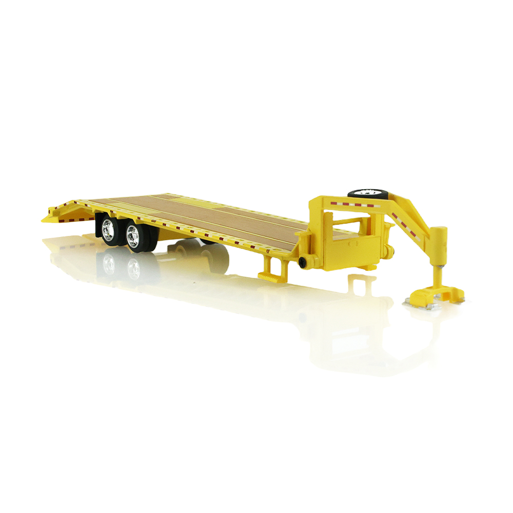 Gooseneck Trailer - Yellow with Red and White Conspicuity Stripes