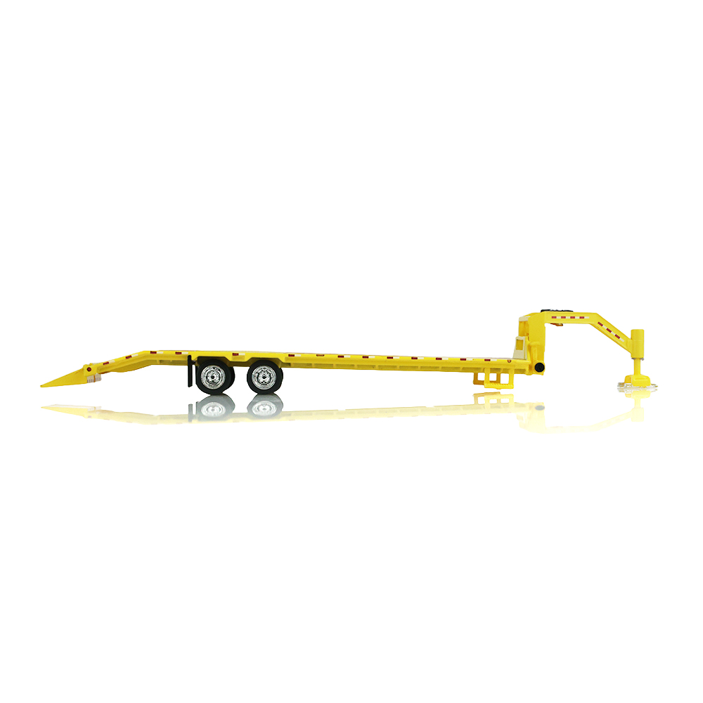 Gooseneck Trailer - Yellow with Red and White Conspicuity Stripes