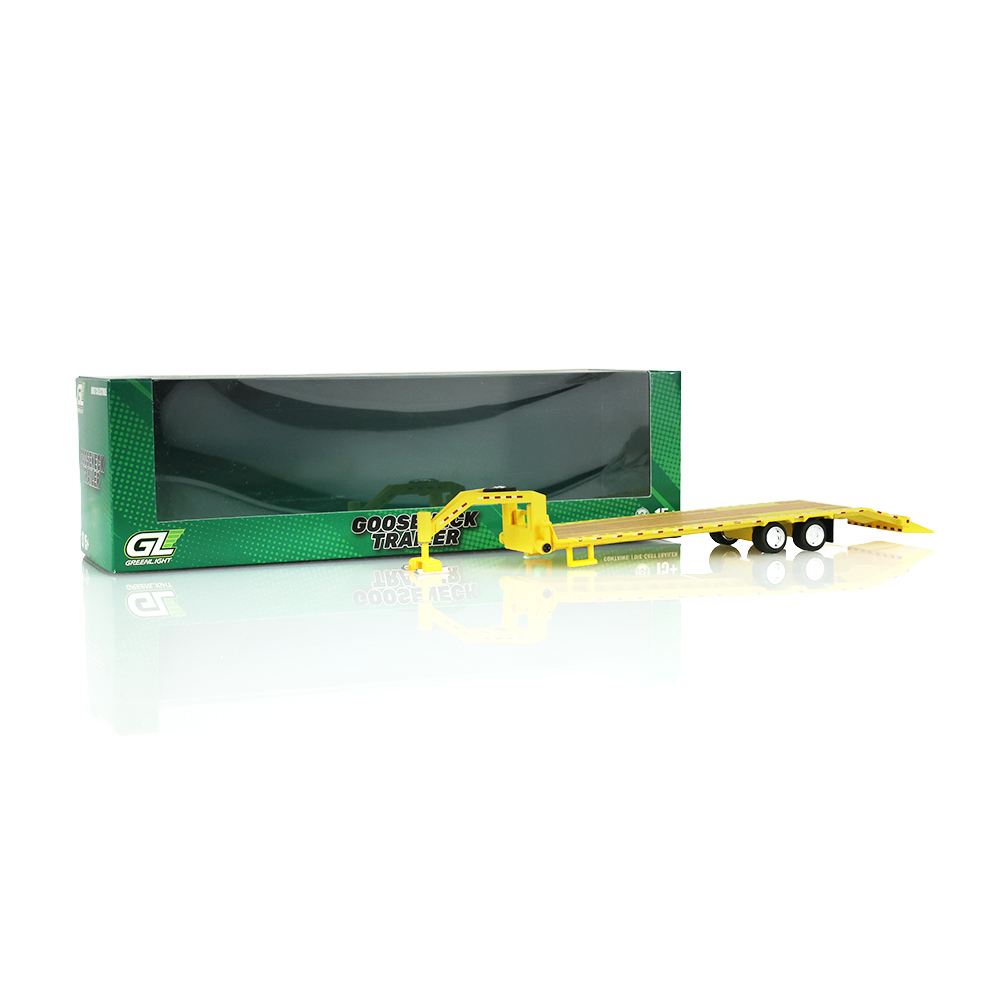 Gooseneck Trailer - Yellow with Red and White Conspicuity Stripes