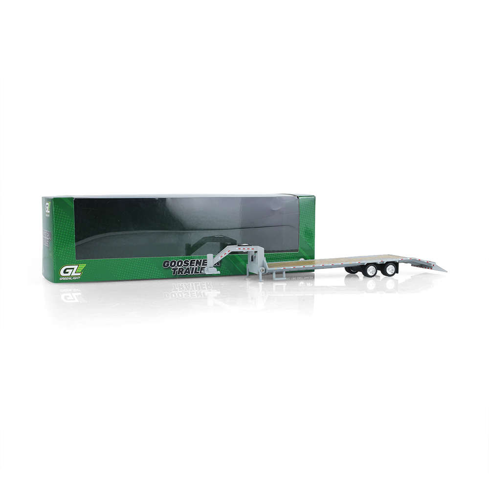 Gooseneck Trailer - Primer Gray with Red and White Conspicuity Stripes (Hobby Exclusive) - Evergreen