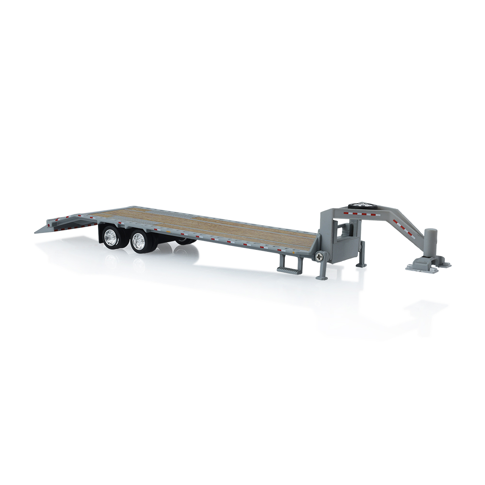 Gooseneck Trailer - Primer Gray with Red and White Conspicuity Stripes (Hobby Exclusive) - Evergreen