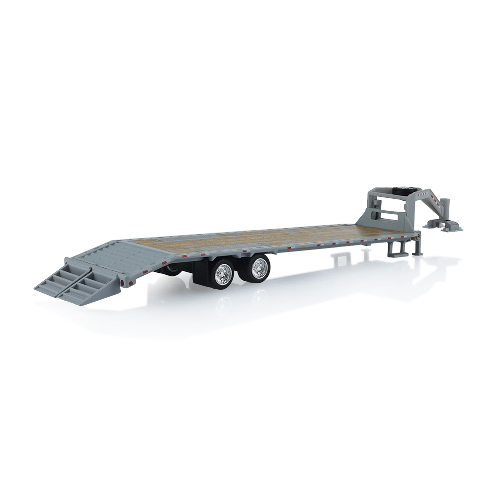 Gooseneck Trailer - Primer Gray with Red and White Conspicuity Stripes (Hobby Exclusive) - Evergreen