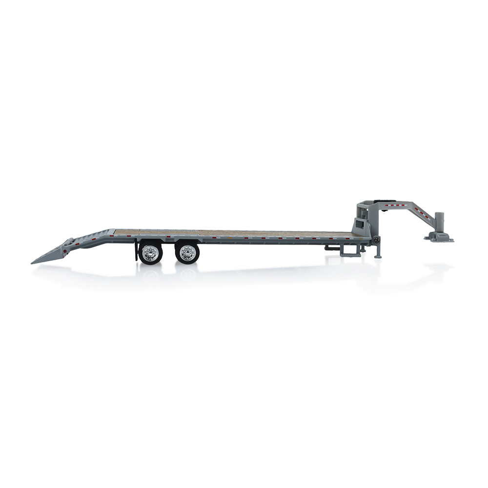 Gooseneck Trailer - Primer Gray with Red and White Conspicuity Stripes (Hobby Exclusive) - Evergreen
