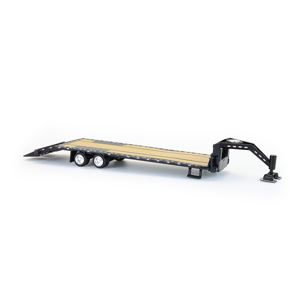 Gooseneck Trailer - Black with Red and White Conspicuity Stripes (Hobby Exclusive)